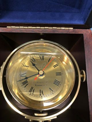 John Poole Maker To The Admiralty Maritime Ships Clock - Brass - W/ Case