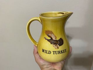 Vtg Wild Turkey Bourbon Whiskey Ceramic Jug Bar Pitcher Staffordshire England