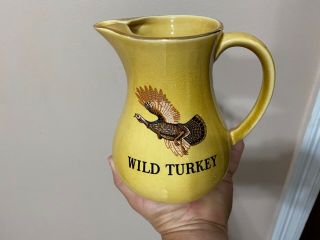VTG Wild Turkey Bourbon Whiskey Ceramic Jug Bar Pitcher Staffordshire ENGLAND 2