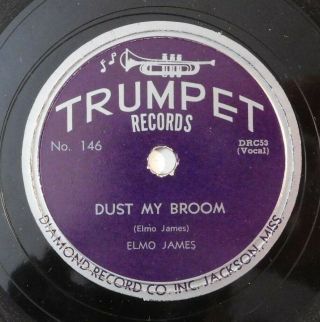 Elmore James Dust My Broom Trumpet 78 Vg Hear Plays Well Elmo Catfish Blues