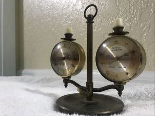 Vintage Swiza - Sheffield 8 Day Alarm Clock With Barometer