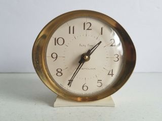 Westclox White Ben Blue Mid Century Alarm Clock Canada Vintage