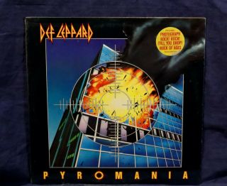 Def Leppard Very Rare Lp Pyromania 1983 Usa 1stpress No Cutouts W/sticker