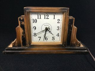 Vintage Electric Wood Alarm Mantle Clock Glass Face Parts/restoration Semi -