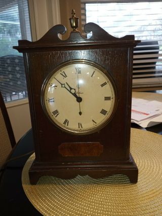 Vintage Telechron Inc.  Electric Clock Model 4h99 Shelf Mantel Wood Case Usa