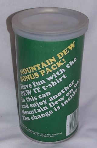 Give Me A Dew Mountain Dew 120z Prize Can T Shirt Bank Coins Not Opener Nrmt