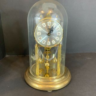 Vintage S.  Haller Simonswald Anniversary Wind Up Plastic Dome Clock No Key Parts