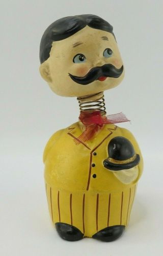 Vintage Nodder Coin Bank Bobble Head Doll Figure Vcagco Japan Man Yellow Suit