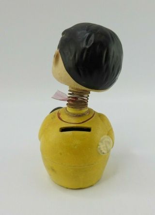 Vintage Nodder Coin Bank Bobble Head Doll Figure Vcagco Japan Man Yellow Suit 3