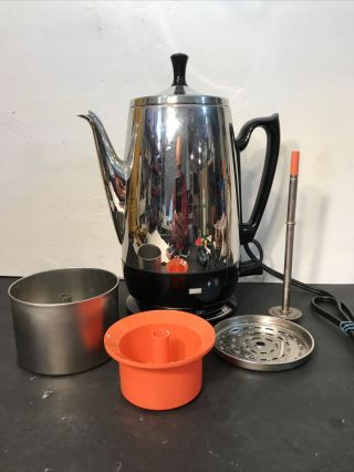 Ge General Electric Automatic Percolator Coffee Pot 8 Cup Usa Chrome Bakelite