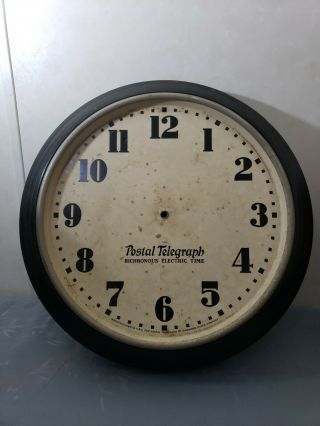 Face Only Postal Telegraph Wall Clock Hammond Clock Co Bichronous Electric Time