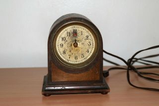 Old Warren Telechron Co.  Model M1 Wood Mantle Clock: / Repair Only