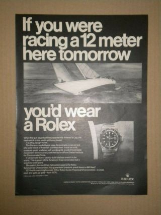 1967 Rolex Submariner Watch Ad If You Were Racing A 12 Meter Here Tomorrow