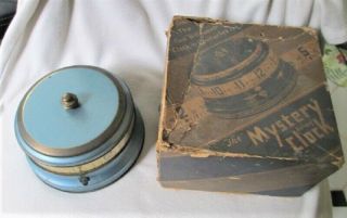 Lux Mystery Rotary - Tape Measure Desk Clock W/original Box