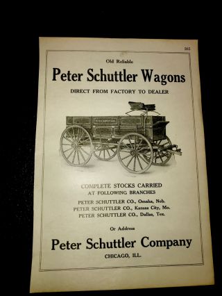 1916 Peter Schuttler Wagon Farm Advertising - Chicago - Omaha Kansas City Dallas