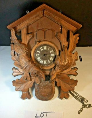 Vintage Cuckoo Clock Black Forest Germany Regula A25 - 8 Musical Double Birds Door