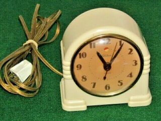 Vintage Art Deco Telechron Model 7h107k Alarm Clock