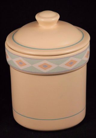 Vntg Ceramic Canister/jar Treasure Craft Southwest Pattern Japan Kitchenware 1