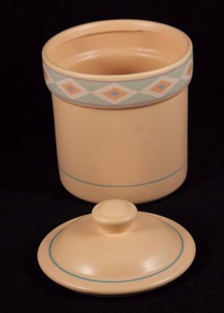 Vntg Ceramic Canister/Jar Treasure Craft Southwest Pattern Japan Kitchenware 1 3