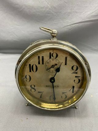 Vintage Big Ben Alarm Clock By Westclox Lesalle Illinois Atomic Retro