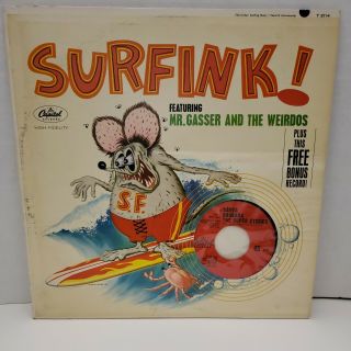 Surfink 12 Inch Record Bonus Promo 45 Rat Fink Ed Big Daddy Roth 1964