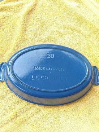 Vintage Le Creuset 28 Au Gratin Blue Baking Pan France Cast Iron Enamel