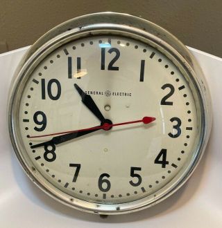 Old General Electric School Clock 14 1/2 " Round