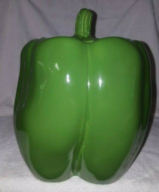 Vintage,  Large Ceramic Green Pepper Cookie Jar,  Usa Cj30