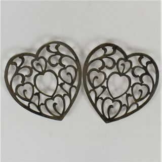 Fb Rogers Heart Shaped Trivets Made In Italy Set Of 2