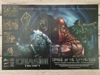 Chasm The Rift Pc Game 1997 2 - Page Vintage Big Box Promo Ad Art Print Poster