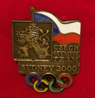Badge Pin Olympic Games 2000 Sydney Noc Czech Republic - Only For Team Members