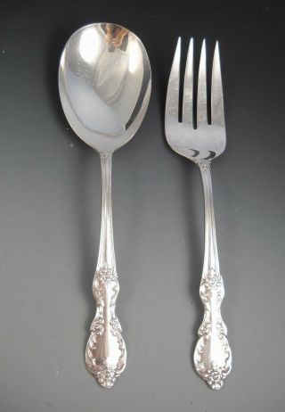 Wm Rogers Mfg Co Extra Plate Grand Elegance Pattern Casserole Spoon & Meat Fork