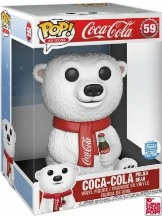 Funko Pop 59 Ad Icons Coca Cola Polar Bear 10 Inch Exclusive Figure