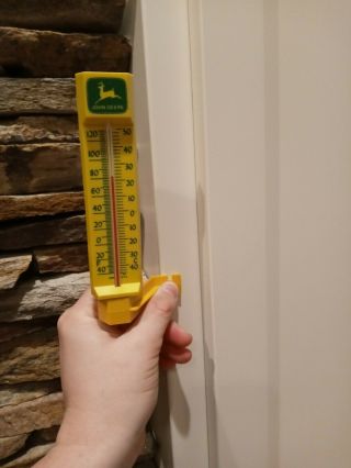 Small John Deere Plastic Wall Mount Thermometer - Great