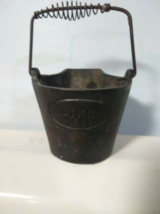Antique - Cast Iron - " Watkins 1868 2 Salesman Sample - Coal Bucket - Bale Handle - Excel