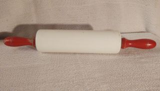 1930s Vintage " Nutbrown " Rolling Pin.  Porcelain Wood Handles.  Made In England
