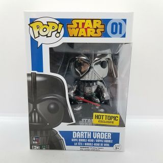 Funko Pop Star Wars 01 Darth Vader Chrome Hot Topic Exclusive Retired