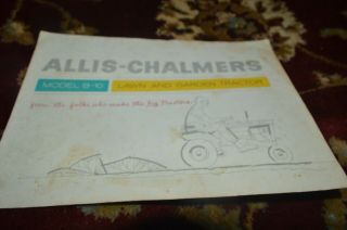 Allis Chalmers B - 10 Lawn And Garden Tractor Brochure Fcca