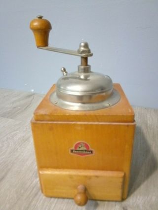 Vintage Germany Zassenhaus Wooden Coffee Grinder (ar)