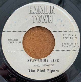 The Pied Pipers Stay In My Life Rare Ohio Garage Rock 45 Ep Hamlin Town