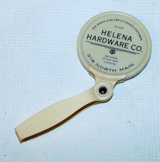 Helena Montana Hardware Co.  Antique Adv.  Celluloid Promotional Pocket Mirror
