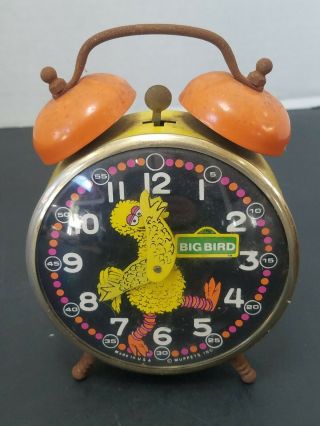 Muppets Inc - Big Bird Sesame St.  Wind Up Alarm Clock - As - Is - Repair Or Parts