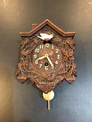 Lux Swinging Bluebird Miniature Pendulette Clock 1940 