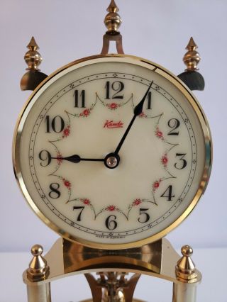 Kundo Brass 400 Day Anniversary Clock Germany plastic Dome 11 - 1/2 
