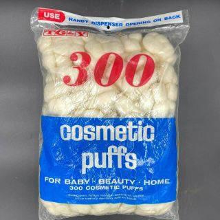 Vintage Tg&y Cosmetic Puffs 300 Cotton Balls Bag For Display Only Hb1