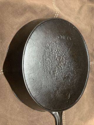 ANTIQUE ONETA 9 CAST IRON SKILLET CAMPING COOKING HEAT RING 3