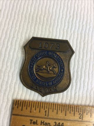 Vintage Usps Us Post Office Dept Employee Badge Boston Mass Pony Express Logo