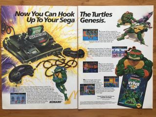 Tmnt Teenage Mutant Ninja Turtles: Hyperstone Heist Sega Genesis Poster Ad Art