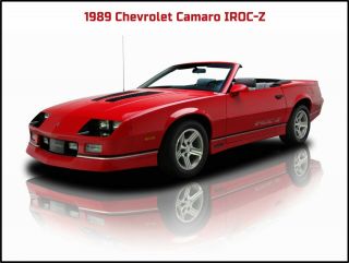 1989 Chevrolet Camaro Iroc - Z Convertible Metal Sign: Restoration