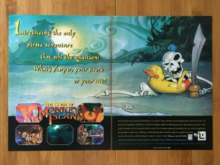 The Curse Of Monkey Island Pc 1997 Vintage Print Ad/poster Official Authentic